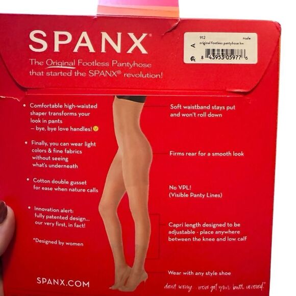 NWT- Spank Footless High Waisted Pantyhose in Nude, Size A - Picture 4 of 6